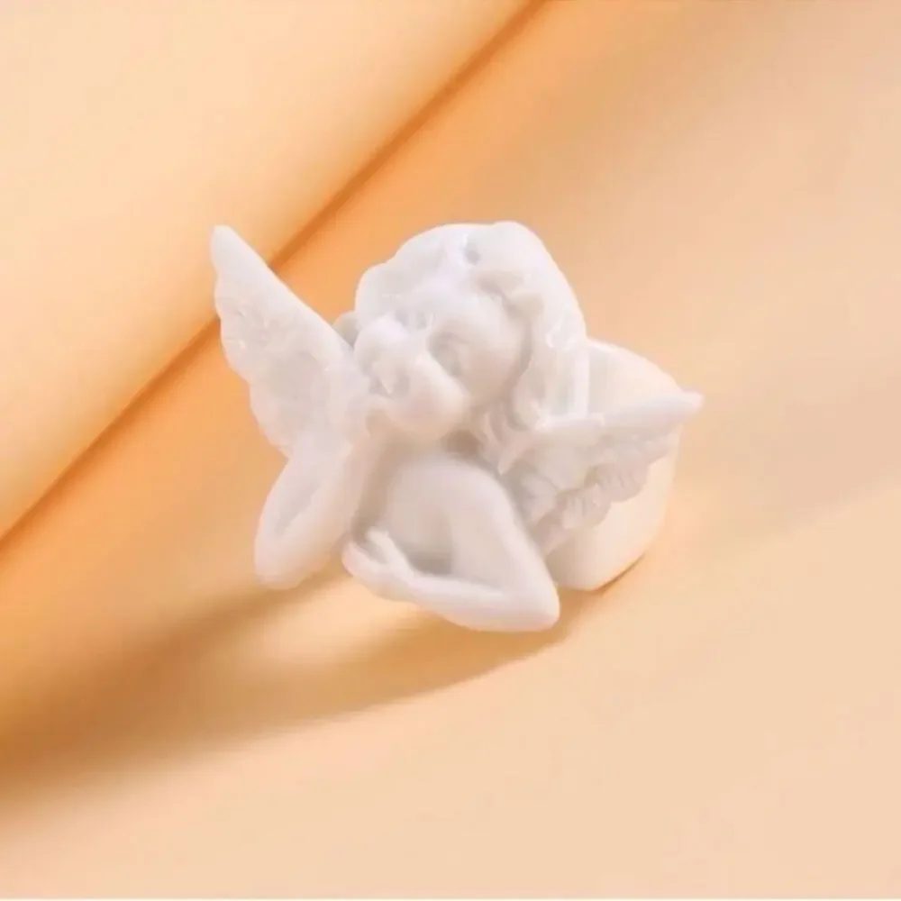 Y2K Dark Coquette Romance Royal Cherub Goth Cuff Ring